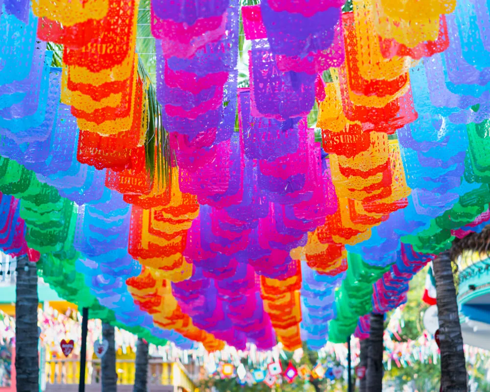 Colorful street decorations in Sayulita, Riviera Nayarit