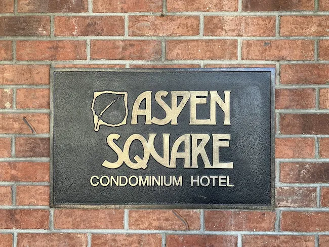 Aspen Square Condominium Hotel Sign