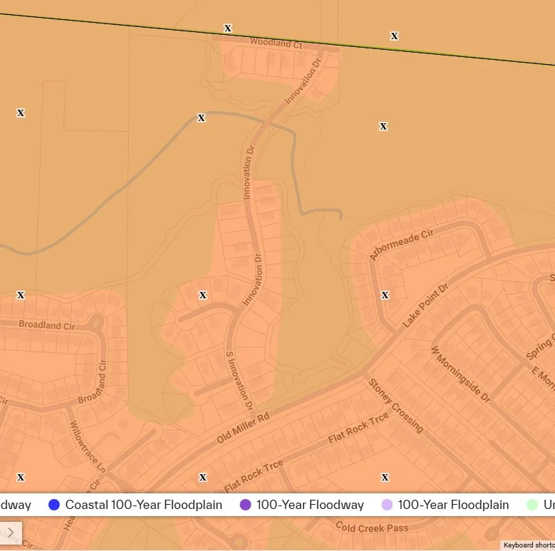 FEMA flood zone map showing The Retreat at Grande Oaks in Bluffton, SC within Zone X as of August 12, 2026