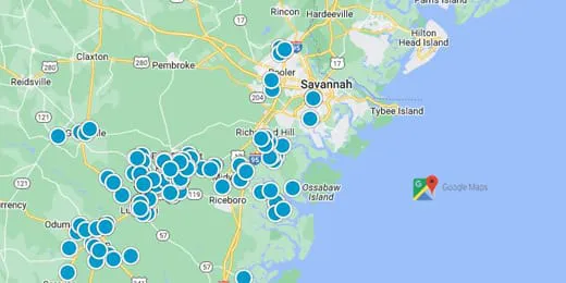 Savannah and Fort Stewart Real Estate Map Search