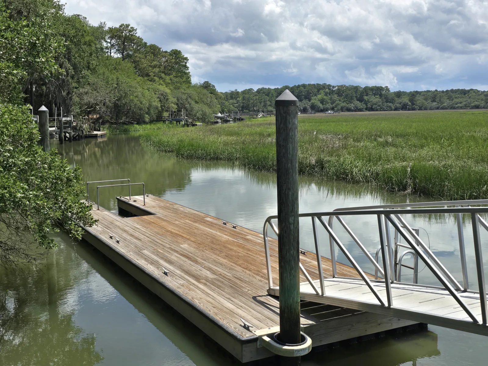 Community kayak launch dock on Callawassie Island, Okatie SC