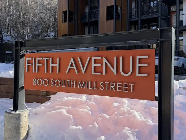 Fifth Ave Condo Sign in Aspen