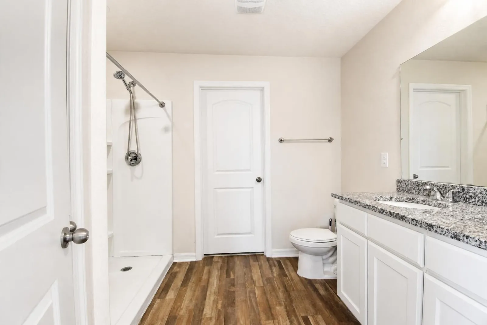 Primary bathroom at 205 River Hill Drive