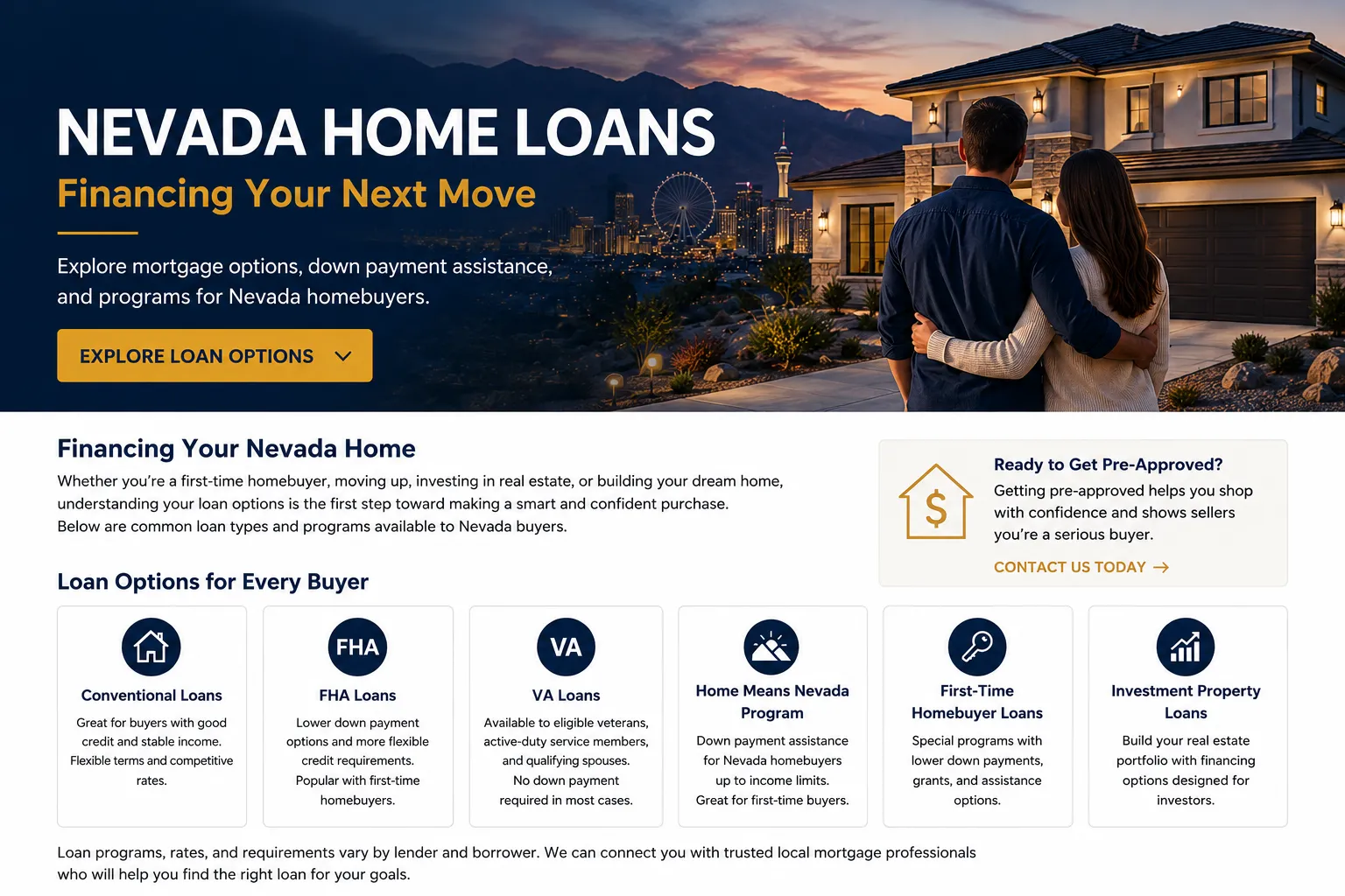Nevada home loan options