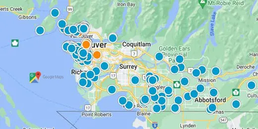Lower Mainland & Fraser Valley Real Estate Map Search