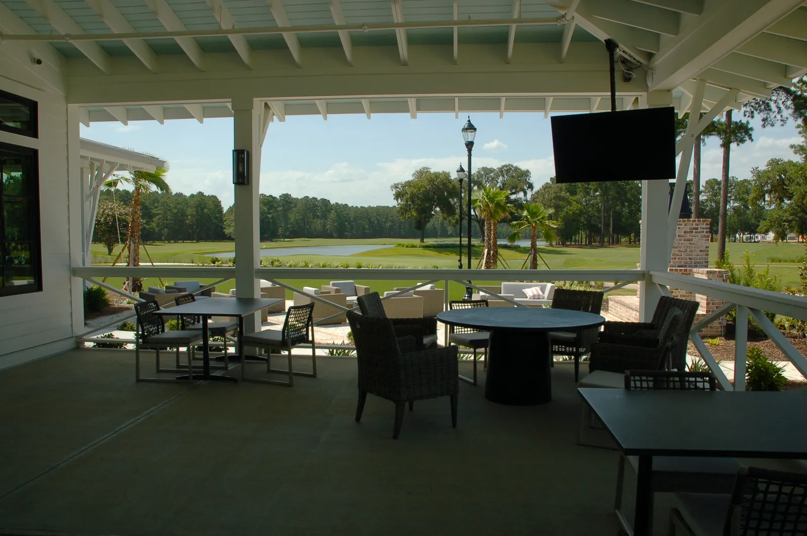 Covered porch view from a home in Riverton Pointe Hardeeville SC
