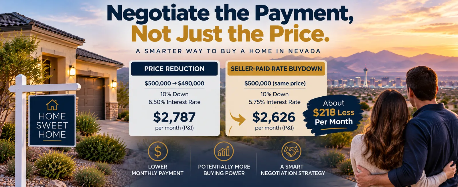 Seller-paid mortgage rate buydown versus price reduction in Nevada