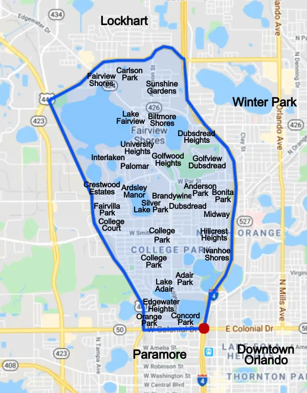 College Park Florida Neighborhood Map