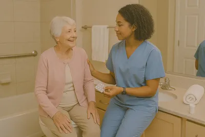 Senior Communities Fargo ND  Rochelle Roesler Century 21 Assistance w Pills in Restroom