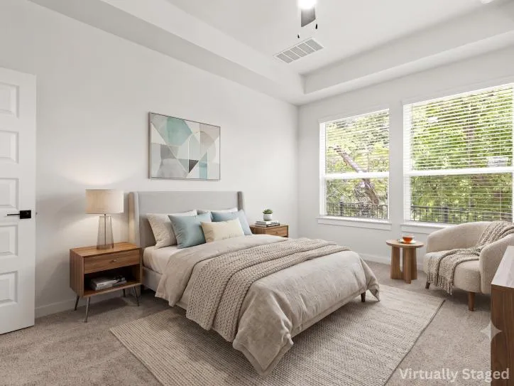 Virtually Staged Living Room and TV Area