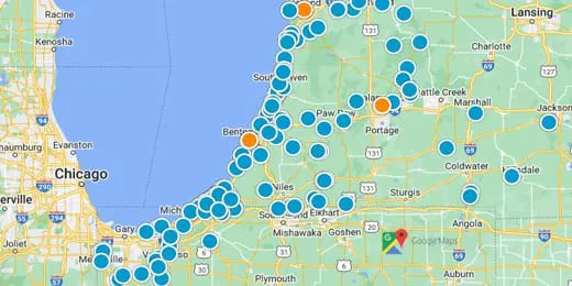 Indiana and Michigan Real Estate Map Search
