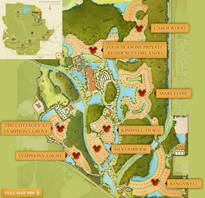 Golden Oak at Walt Disney World Neighborhood Map