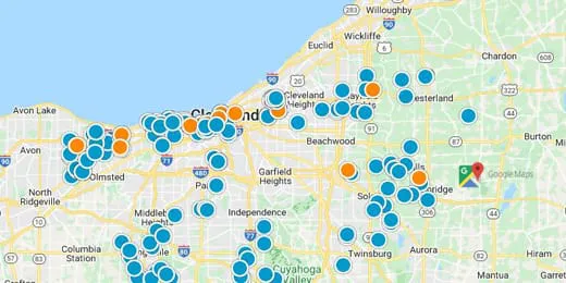 Greater Cleveland Area Real Estate Map Search