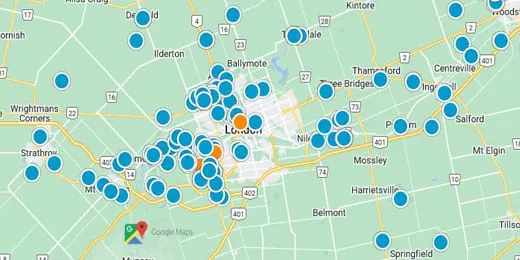 London & Surrounding Area Real Estate Map Search