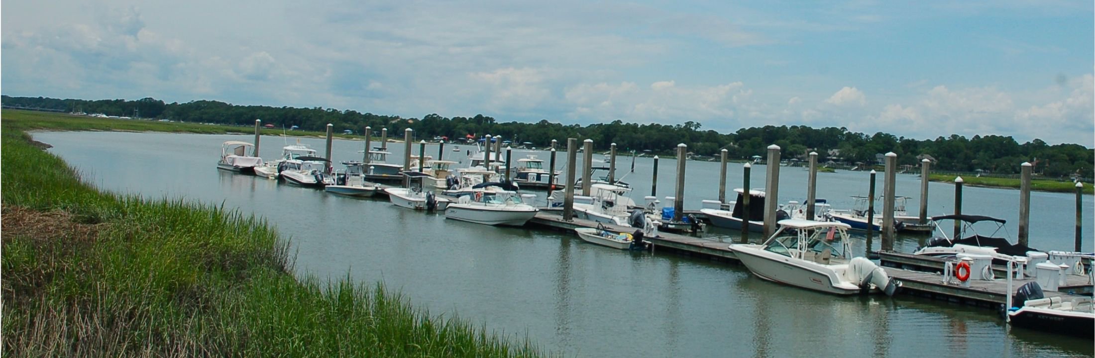 Boats docked at a local marina in the SC Lowcountry