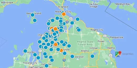 Northern Michigan Real Estate Map Search