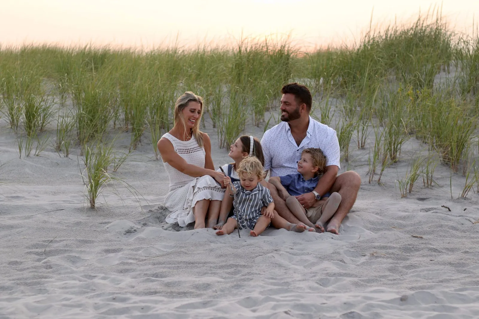 The Ginn family on the dunes in Ocean City, NJ