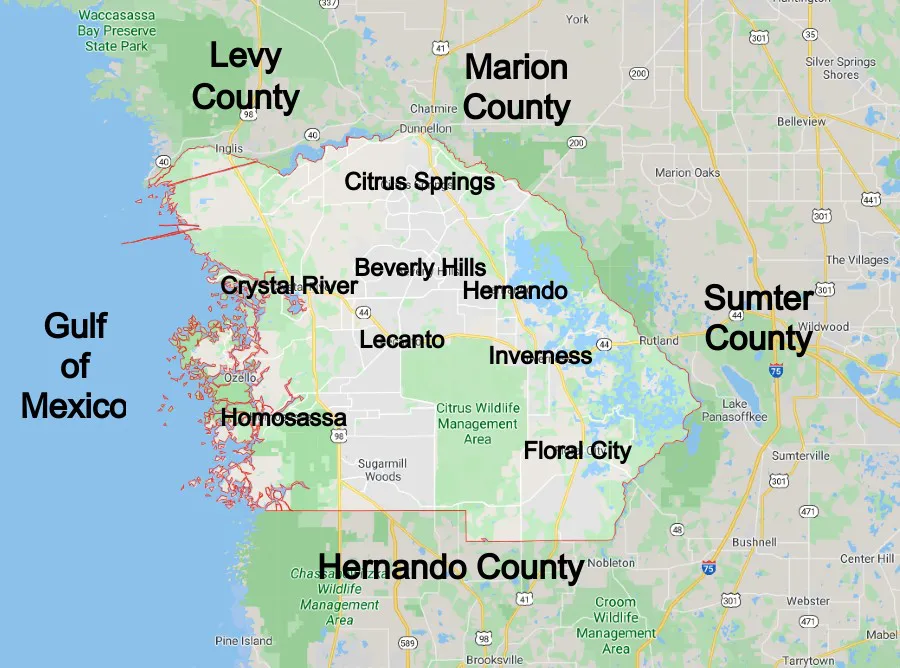 Citrus County Florida Community Map