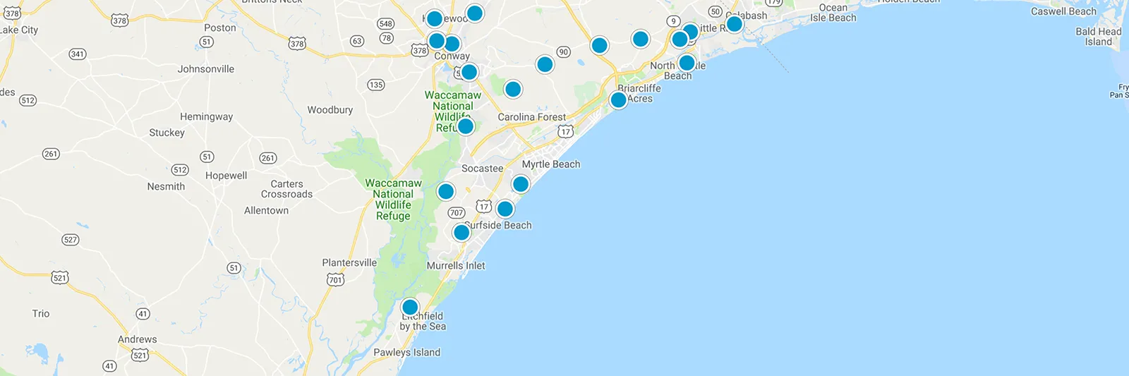 Myrtle Beach Interactive Map Search