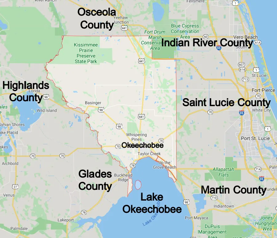 Okeechobee County Florida Community Map