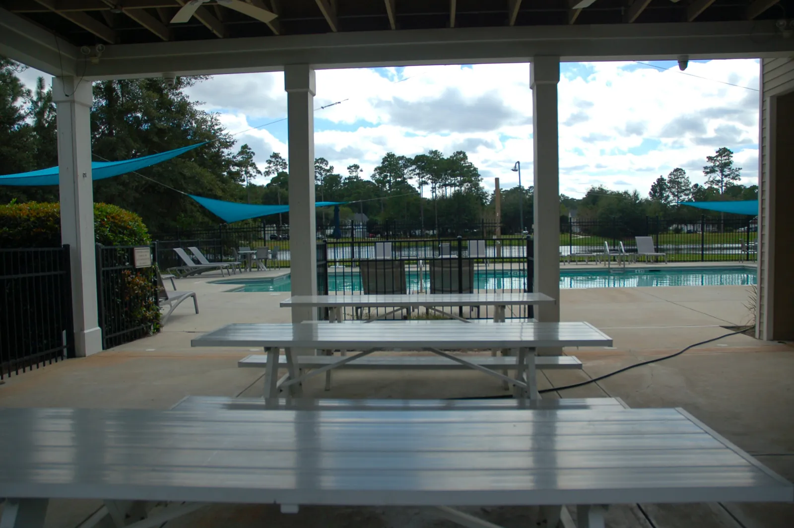 Hidden Lakes community picnic area in Bluffton SC