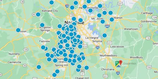 Greater Nashville Real Estate Map Search