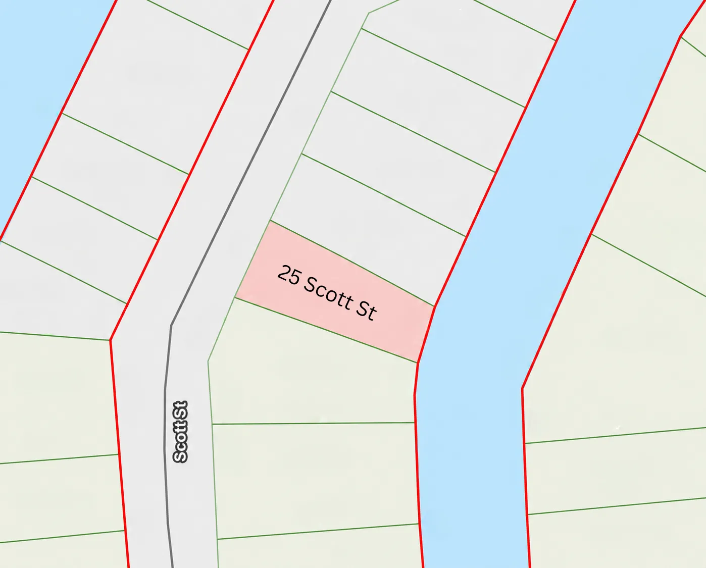 Parcel map showing 25 Scott Street in Welaka