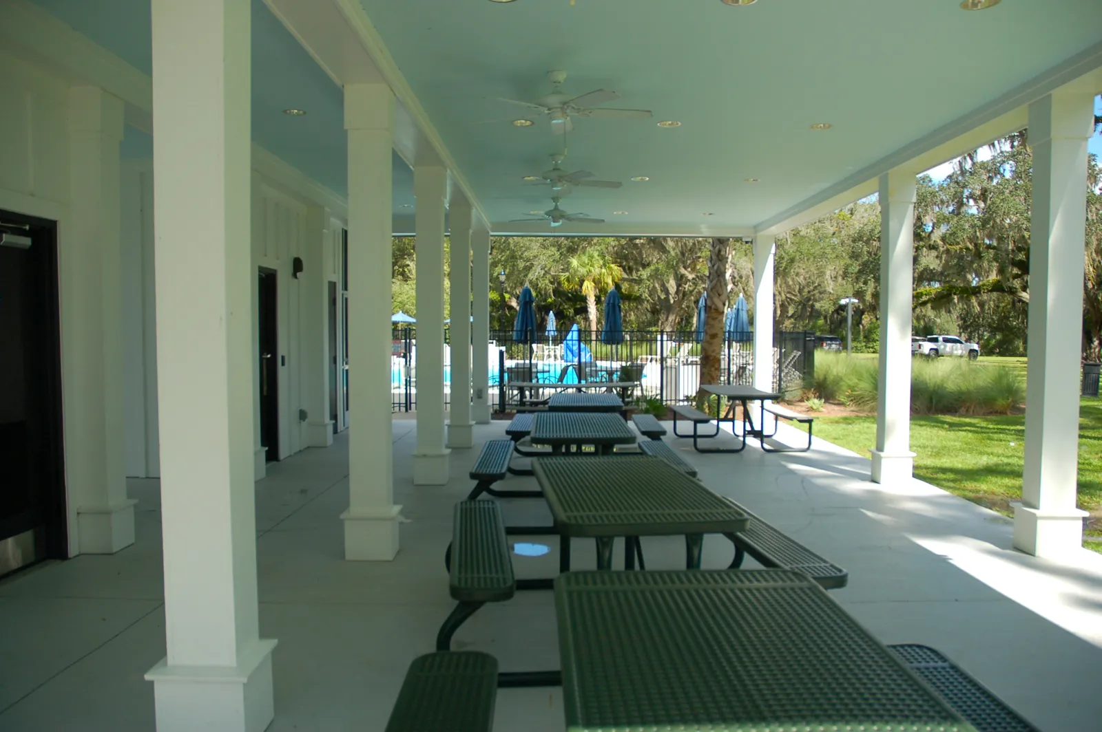Covered picnic area at Malind Bluff