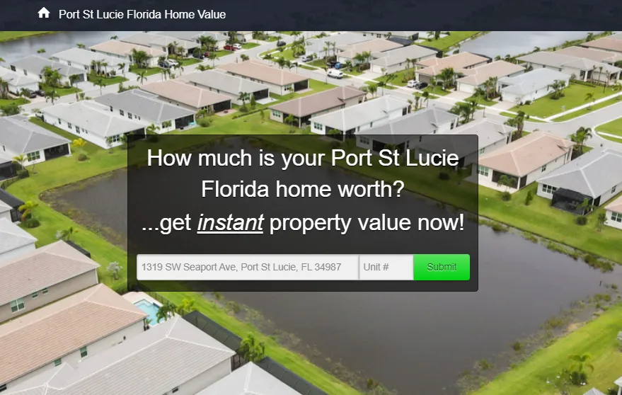 Port St Lucie Home Valuation Tool