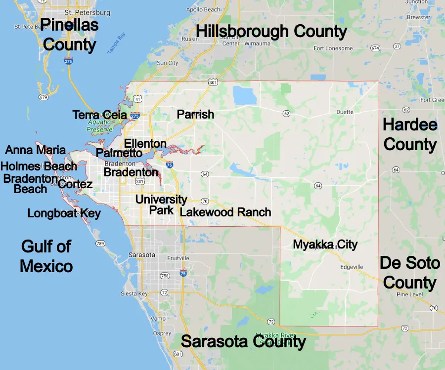 Manatee County Florida Community Map