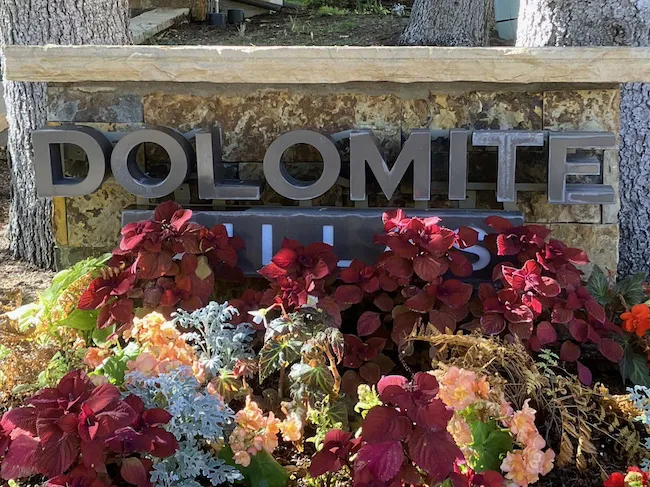 Dolomite Villas Condo Sign in Aspen