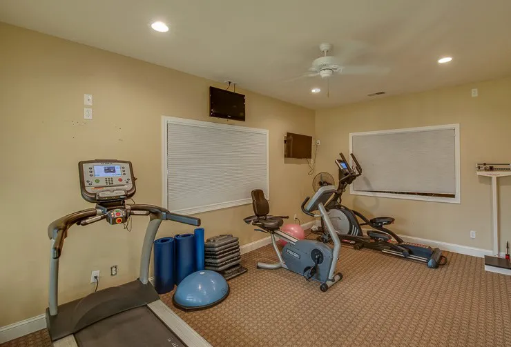 Fitness room in the Wellstone community clubhouse in Bluffton, SC