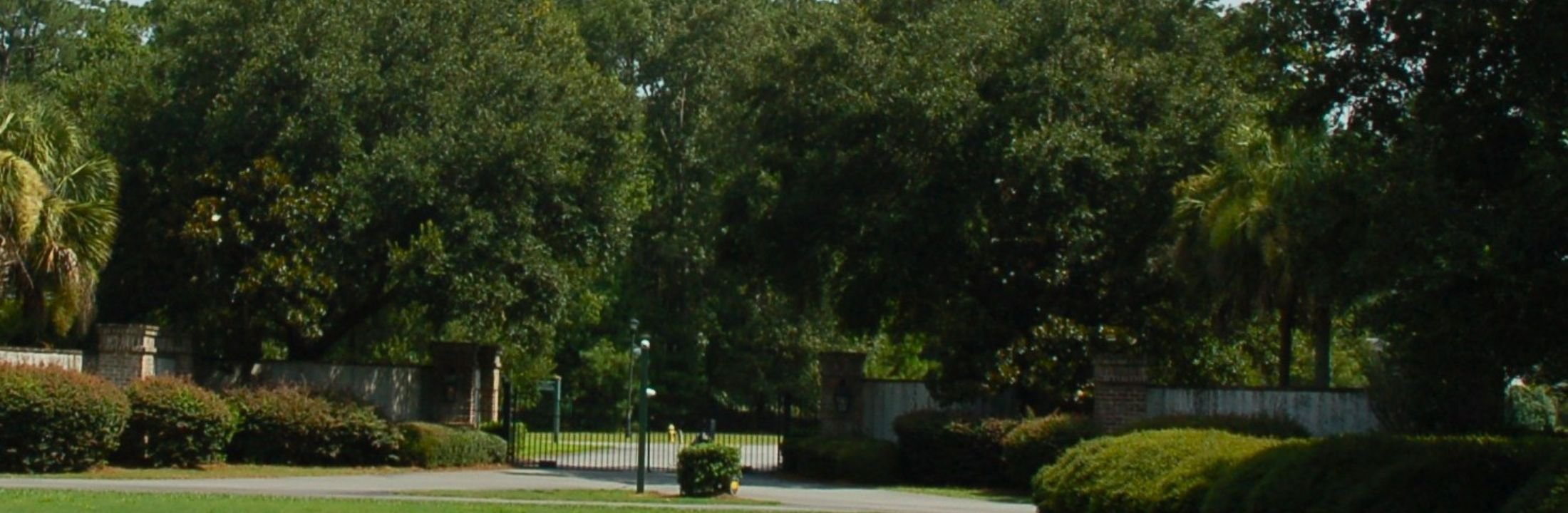 Entrance to a gated community in Bluffton South Carolina