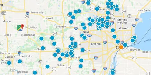 Southeastern Michigan Real Estate Map Search