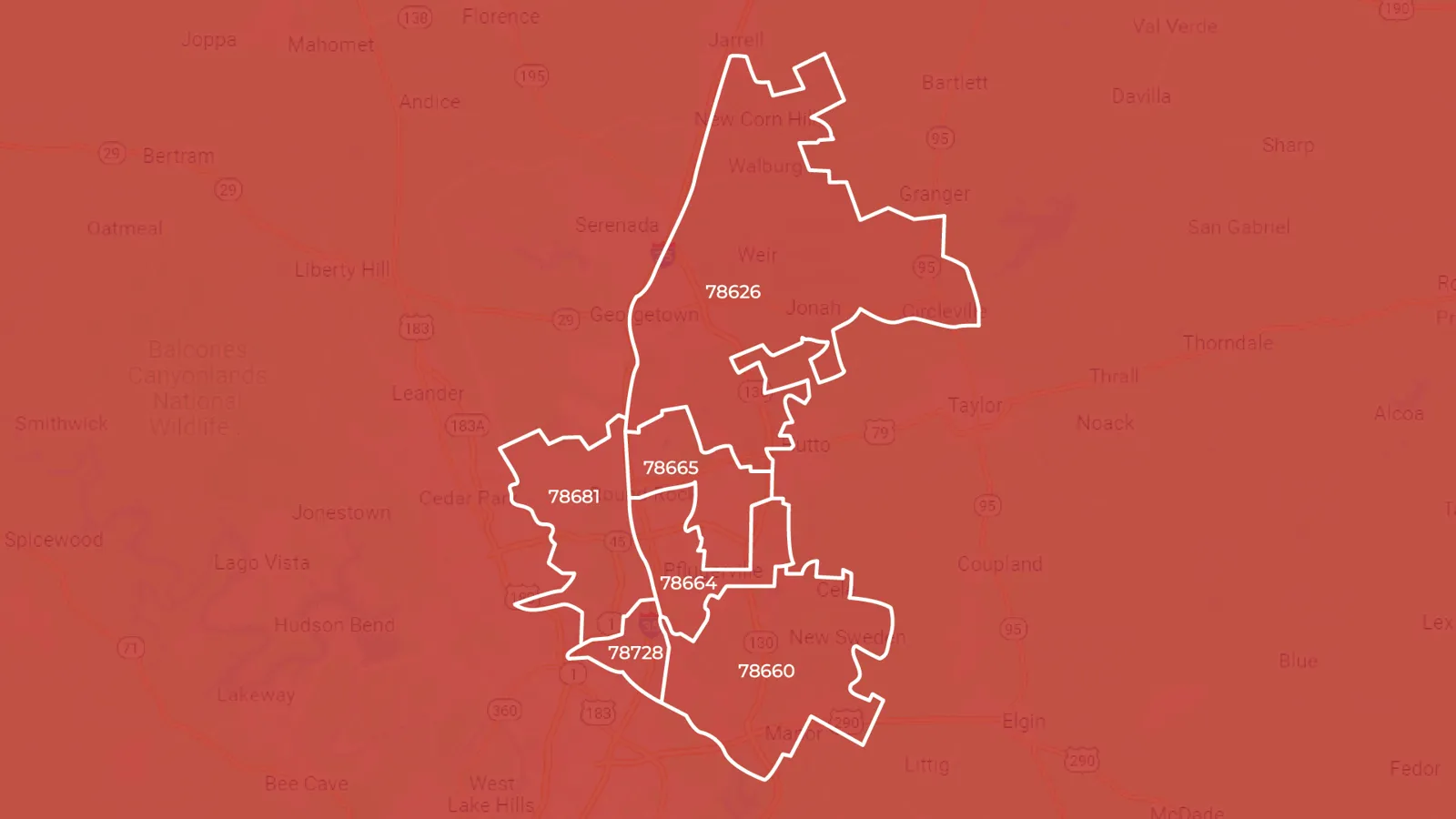 Round Rock Zip Code Map