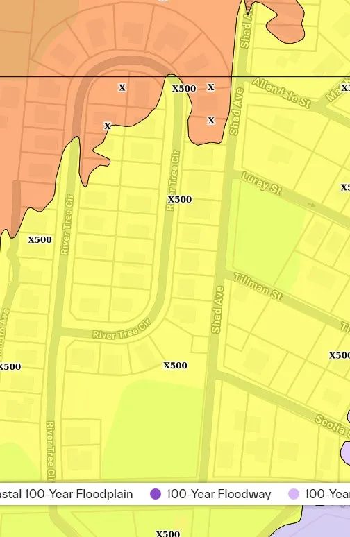 FEMA flood zone map for Pine Forest Village in Bluffton SC as of October 13, 2026