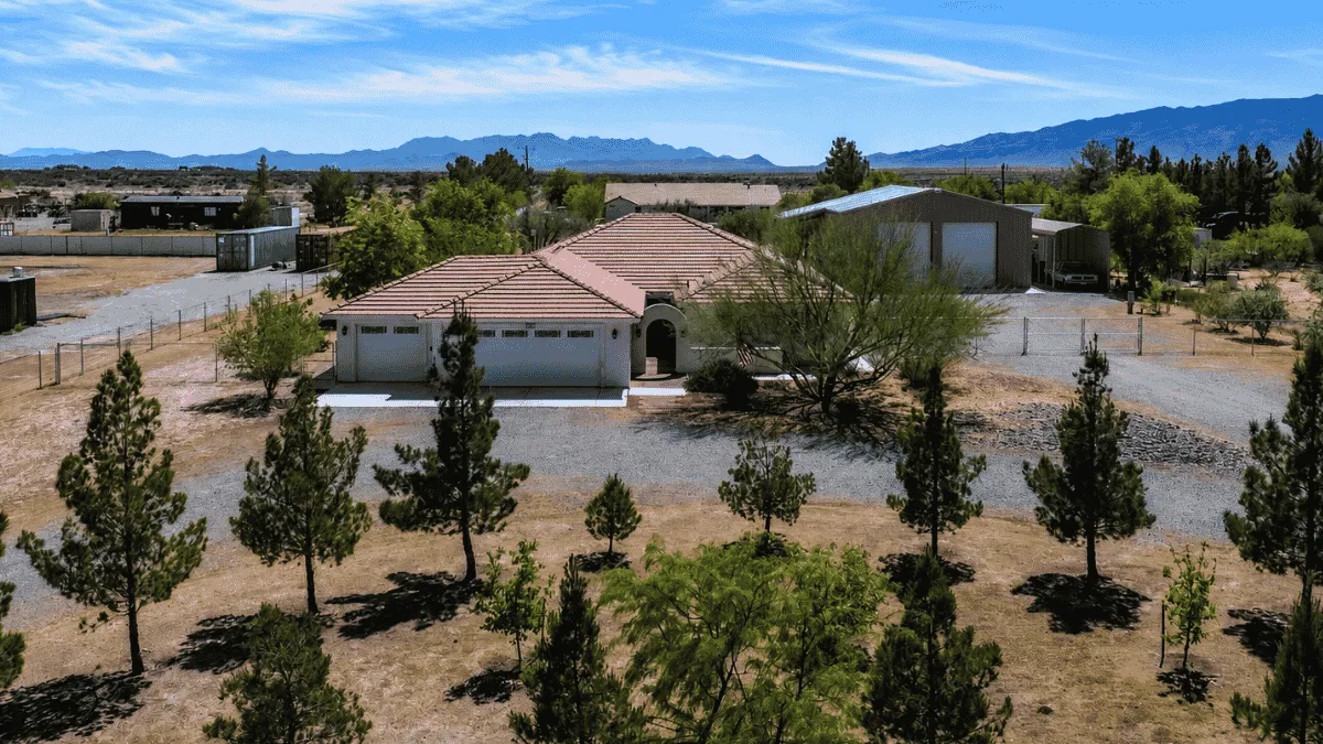Aerial view of 2061 Keenan Way in Pahrump Nevada, featured in a private well closing rescue case study