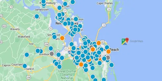 Hampton Roads Real Estate Map Search